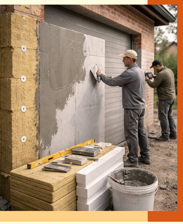 Утепление гаража снаружи в волжском от 4255 руб. за м2 — наружное утепление под ключ | ТепломастерВлж
