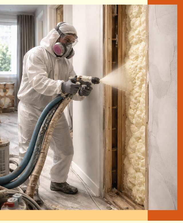 Межстеновое утепление ППУ в волжском от 2786 руб/м2 — межстенное утепление под ключ | ТепломастерВлж